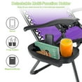 thumbnail image 6 of Geniqua 2 PC Purple Zero Gravity Lounge Chairs Folding Outdoor Beach Patio Recliner Tray Holder, 6 of 8