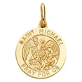 thumbnail image 1 of 14k Yellow Gold Saint Michael Round Medallion, 1 of 1