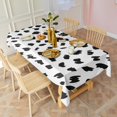 thumbnail image 5 of White and Black Of Leopard Print Rectangle Tablecloth 60"x102",Waterproof Polyester Rectangle Table Cloth, Wipeable Spillproof Polyester Tablecloth for Dining, Camping, Indoor and Outdoor, 5 of 6