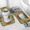 thumbnail image 4 of 4Pcs Pillar Shower Curtain Sets, Rome Garden Waterproof Shower Curtain Sets for Bathroom with Non Slip Rugs, Toilet Cover and Bath Mat, 12 Plastic Hooks (Pillar), 4 of 6