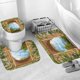 thumbnail image 4 of Juego de 4 cortinas de ducha con forma de pilar, juego de cortinas de ducha impermeables Rome Garden para baño con alfombras antideslizantes, tapa de inodoro y alfombrilla de baño, 12 ganchos de, 4 of 6