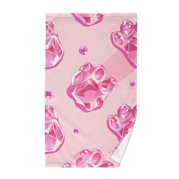 Pink Cute Print Cotton Face Towels Absorbent Hand Towel Soft Bathroom Towel for Kitchen Hotel Decoration