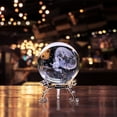 thumbnail image 3 of Galaxy Ornament 236 Inch Glass Sphere with Metal Holder Inner Carved Desktop for Home Bedroom Decorative, 3 of 3