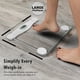 thumbnail image 2 of Báscula digital de baño para pérdida de peso corporal, pesaje de precisión, alta precisión, capacidad de 330 libras, tecnología Step-on con pilas AAA, regalos de cumpleaños, blanco brillante, 2 of 7