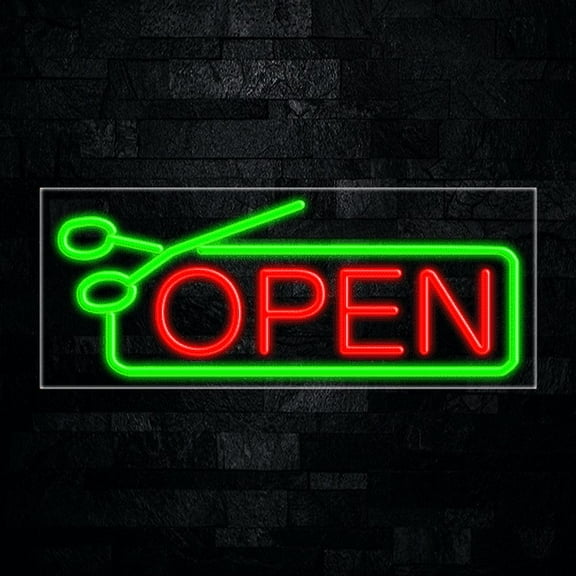Hair Salon Open-LED Neon Sign 30"L x 12"H #30594
