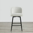 thumbnail image 3 of CHITA 27" Swivel Upholstered Counter Bar Stools with Back & Metal Legs Set of 3,Fabric in White, 3 of 6