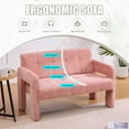 thumbnail image 4 of Modern Loveseat Sofa Comfy Upholstered 2-Seater Sofa Small Love Seat Accent Couch for Living Bedroom Leisure Areas, 4 of 8