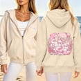 thumbnail image 2 of Wxolcjlv Womens Zip Up Hoodie Fleece Dolphin Print Oversized Long Sleeve Casual Sweatshirt, 2 of 7