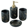 thumbnail image 1 of Rongfmy Bathroom Accessories Set CERAMIC Lotion Dispenser Soap Dispenser Black 4Pcs, 1 of 8