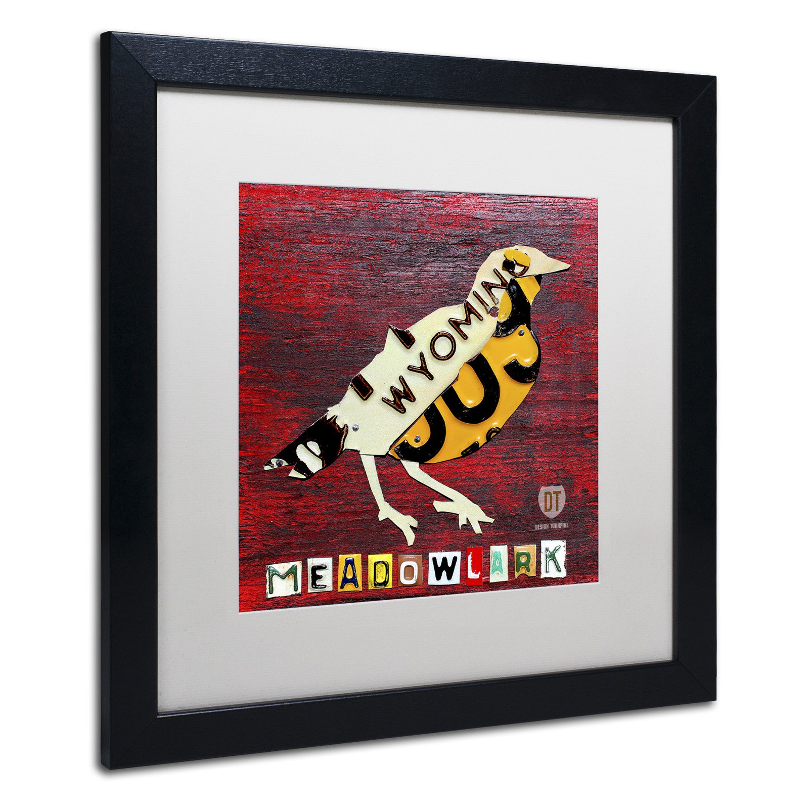 Trademark Fine Art 'Wyoming Meadowlark' Canvas Art by Design Turnpike, White Matte, Black Frame