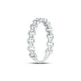 thumbnail image 3 of 10kt White Gold Womens Round Diamond Link Stackable Band Ring 1/8 Cttw, 3 of 4