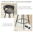 thumbnail image 6 of 28inch Bar Stools Set of 2, Counter Height Bar Stools, 360°Swivel Suede Fabric Stool Chairs with Woven Back and Footrest for Kitchen Island, Cafe, Pub, Bar Counter, 6 of 7