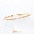 thumbnail image 3 of 555Jewelry Stainless Steel & Cubic Zirconia Hinged Oval Cuff Bangle Bracelet for Women, Gold, 3 of 9