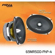 PRV AUDIO 6x9 Inch Midrange Speaker 69MR500-PhP-4 500 Watts Program Power, 4 Ohm, 1.5 in Voice Coil, 250 Watts RMS Pro Car Audio Loudspeaker Single