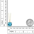thumbnail image 2 of Gem Stone King 10K Yellow Gold Swiss Blue Topaz and White Created Sapphire Pendant Necklace for Women (8.54 Cttw, Gemstone November Birthstone, Cushion Cut 12MM, with 18 inch Chain), 2 of 5