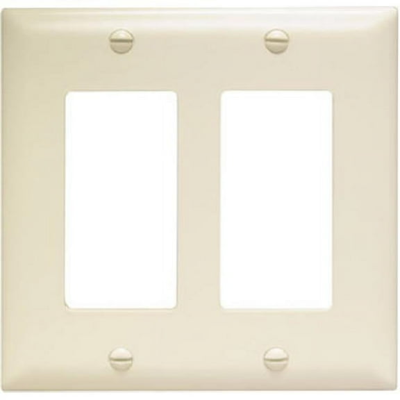 TP262LACC30 2-Decorator Nylon Wall Plate, 2 Gang, Light Almond