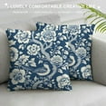 thumbnail image 3 of JRXY Chinoiserie Pillow Covers Blue and White Outdoor Pillows Blue Birds Flowers Throw Pillow Covers Square Cushion Cover Decor for Bedroom Couch Bed Living Room Sofa Chair 12x12in, 3 of 5