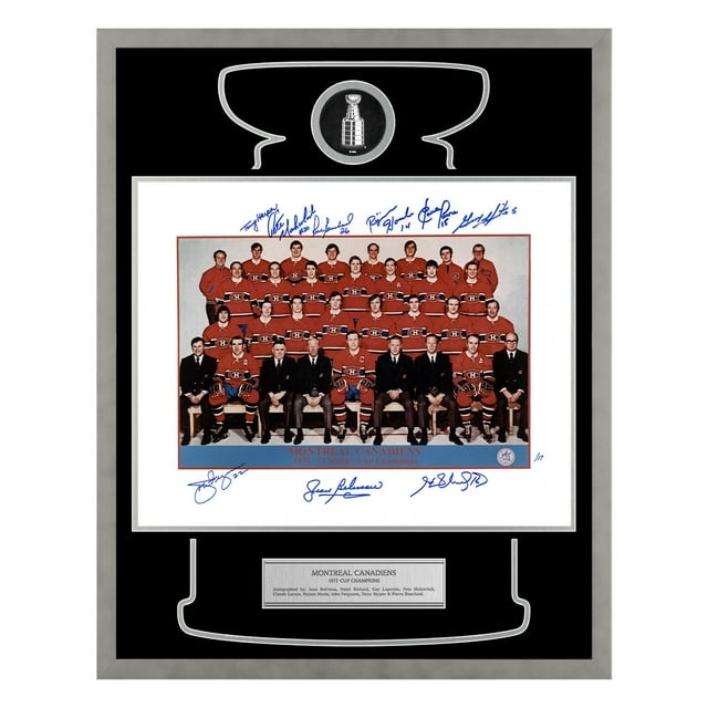 Montreal Canadiens 9 Player Team Signed 1971 Cup Champions 24x30 Frame #/17