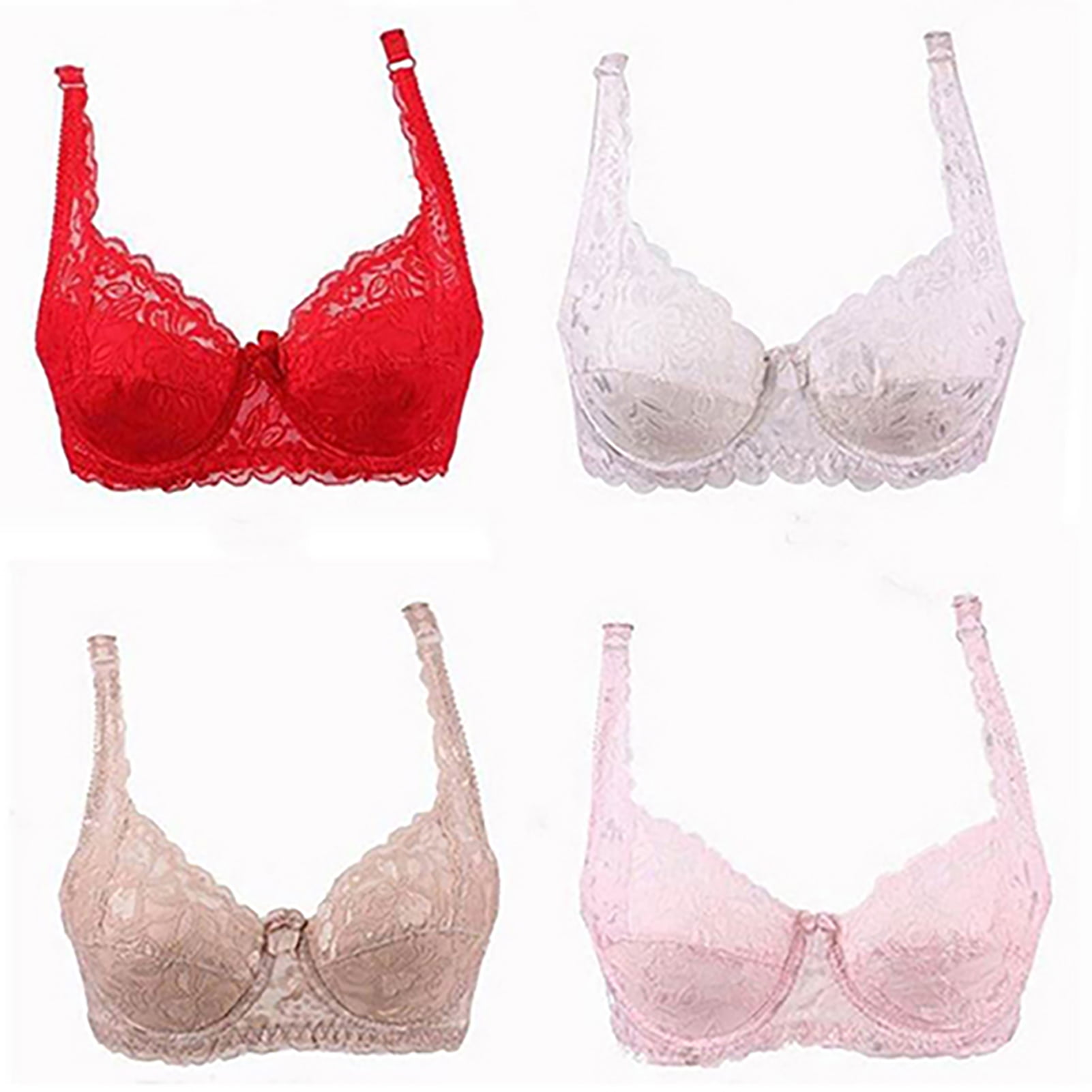 Flmtop Women Sexy Lace Adjustable Bra Deep V Push Up Shaping Padded  Brassiere for Daily Wear 