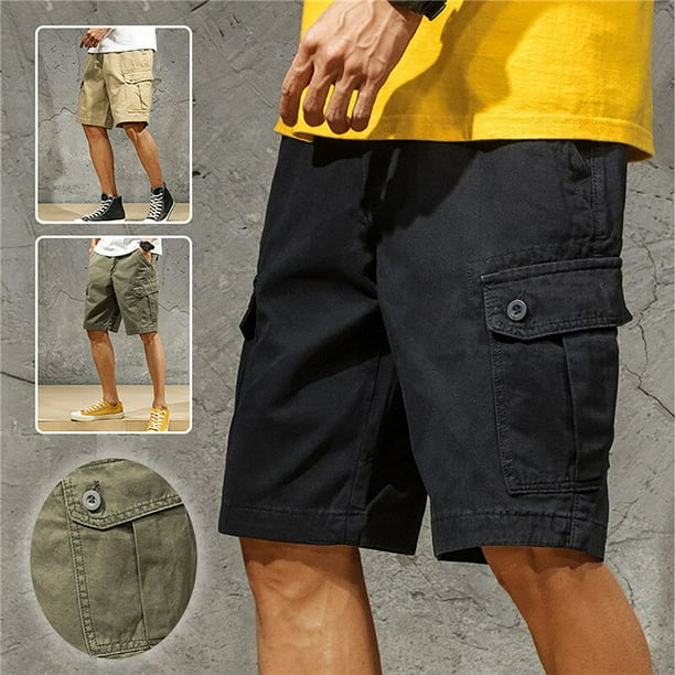 Pantalones cortos de algodon para hombre Shorts masculinos de camuflaje informales con multiples bolsillos estilo Hip Hop tactico y militar para verano 2023 Bodega Aurrera en linea