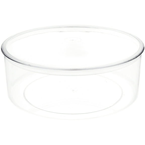 Pioneer Plastics 240C Clear Large Round Plastic Container, 8" W x 3" H