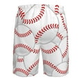 thumbnail image 6 of Wukai Baseballs Print Beach Trunks with Compression Liner Swimsuit Quick Dry Beach Sports Shorts with Pocket-Large, 6 of 8