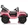 thumbnail image 3 of Joyracer 800W 24 Volt Ride on Toys for Big Kids, 4WD/2WD Switchable, 2 Seater Ride on Truck Car w/ Remote Control, Power Car Wheels, 3 Speeds, Spring Suspension, Bluetooth Music, Pink, 3 of 10