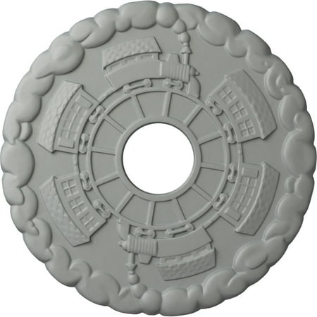 Ekena Millwork CM18KD 18.50 in. OD x 3.88 in. ID x 1 in. P Architectural Accents - Kendall Train Station Ceiling Medallion