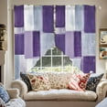 thumbnail image 2 of Abstract Gray Swag Curtain Valance for Windows, Purple Gradient Graffiti Color Block Modern Art Window Treatments Short Swag Topper for Kitchen Windows Bathroom Bedroom, 28"x36", 2 of 8