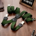 thumbnail image 4 of Buyless Fashion Heavy Duty 2 Pack Suspenders for Men - 48" Adjustable Straps 1 1/2" - X Back with Strong Clips - 5144-2-Olive, 4 of 6
