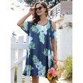 thumbnail image 5 of CRAYNER Women Summer Short Sleeve Dresses Casual Swing Cold Shoulder T Shirt Dresses Sundress with Pockets, 5 of 9