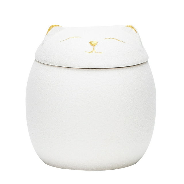Shisuyan Pot à Thé en Céramique pour Chat, Pot de Rangement de Cuisine, Bocal pour Chat de Dessin Animé, Mini Pot de Rangement