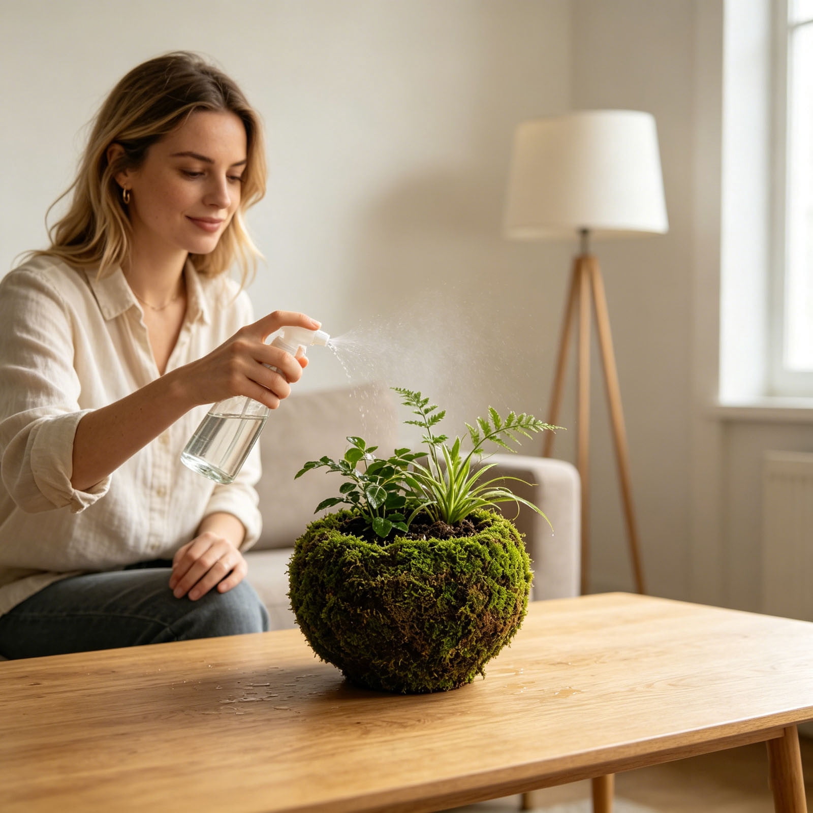 2PC Moss Ball Style Planter, 5.91 Inch Breathable Self-Absorbent Bonsai Planter Pot, Indoor Outdoor Planter for Succulent Orchid Fern, DIY Gardening Container