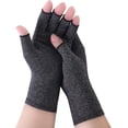 thumbnail image 1 of 1 par de guantes de compresión sin dedos para artritis, soporte para muñeca para osteoartritis reumatoide, alivia el dolor de manos (talla S, gris), 1 of 4