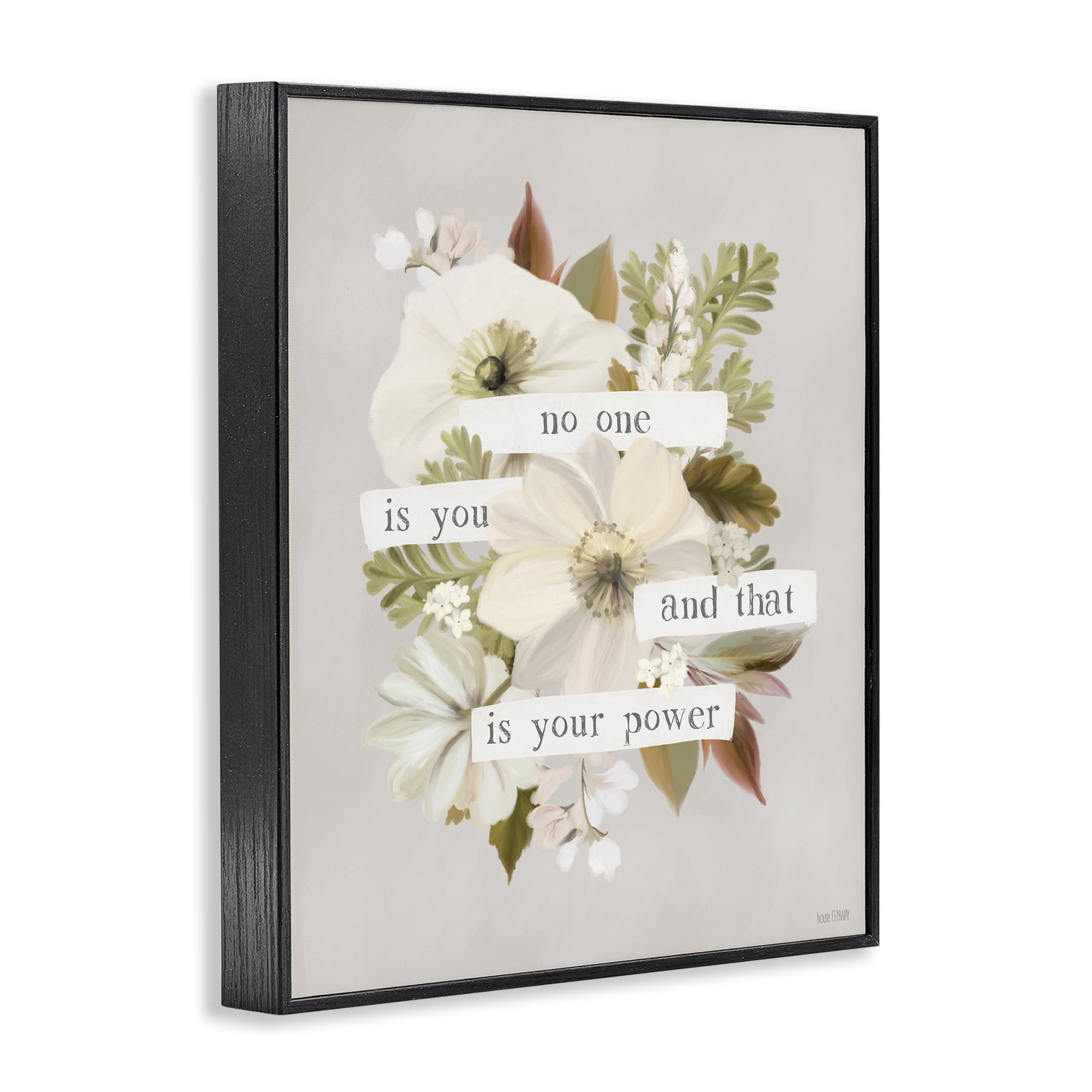 Stupell Industries No One Is You Botanical & Floral Painting Black Framed Art Print Wall Art, 24 x 30