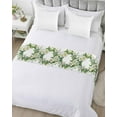 thumbnail image 5 of Xipuska Green Floral Wreath Bed Runners for King Size Bed, Decorative Bed Throws for Foot of Bed, Spring Farmhouse Blooms Bed Runner Sofa Throw Bedding Scarf Protector Slipcover for Bedroom/Hotel, 5 of 6