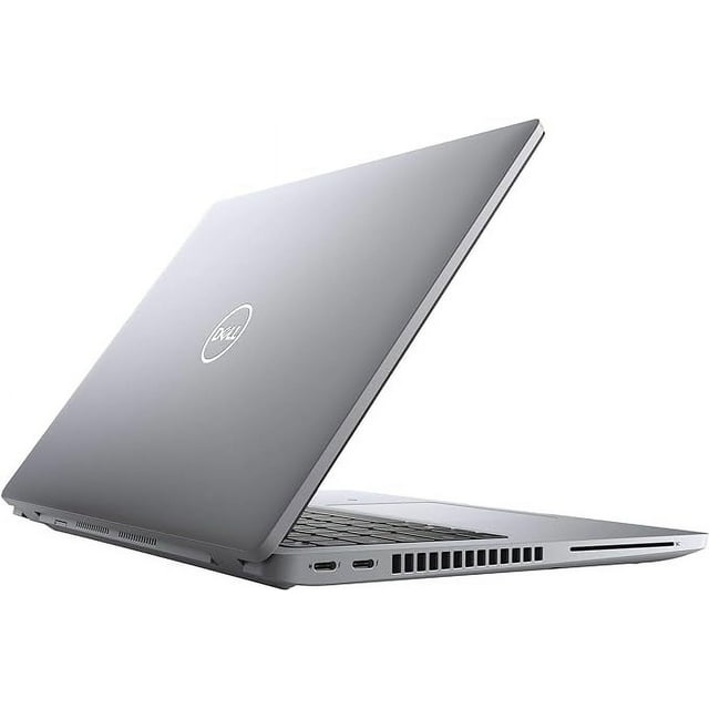 Dell Latitude 5420 Ordinateur Portable Professionnel de 14 Pouces avec Fini Gris, Doté d'Un Écran IPS FHD (1920x1080), Processeur Intel Core i5-1165G7, 16 Go de RAM DDR4, 256 Go SSD, Caméra Web, Bluetooth, Wi-Fi, HDMI, Thunderbolt 4 ports, et Windows 10 Pro. Modèle Remis à Neuf Présenté dans une Vue Arrière Inclinée Mettant en Valeur Son design Mince et des options de Connectivité Polyvalentes.