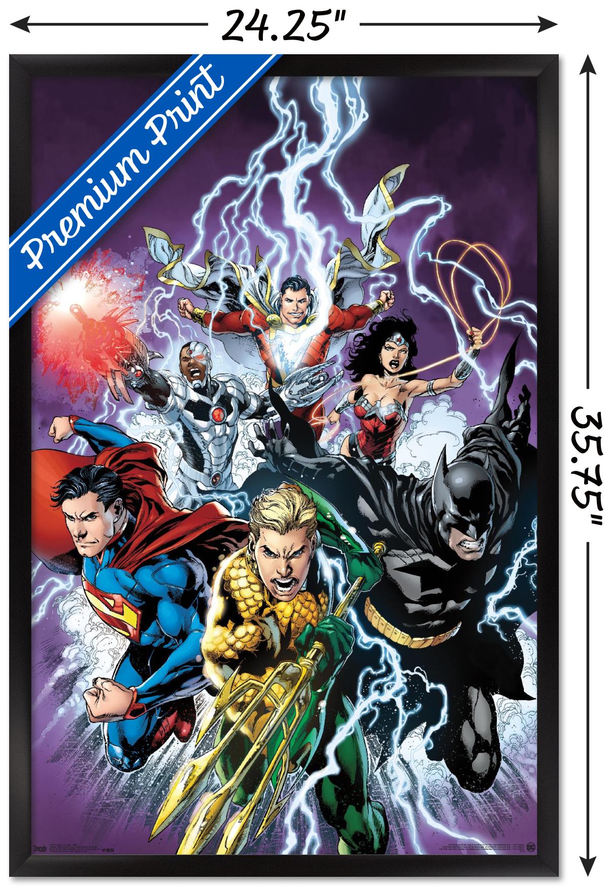 DC Comics - Justice League - Bolts Wall Poster, 22.375" x 34", Framed