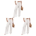 thumbnail image 2 of Pantalones Largo Sonducket Mujer Casual Pierna Ancha Estiramiento De Moda Para Salón Streetwear Blanco XXXL, 2 of 6