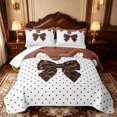 thumbnail image 2 of Manfei Leopard Print Bowknot Bed Spread Queen,Cute Polkadot Queen Coverlet Set,3 Pieces,1 Quilt and 2 Pillowcases, 2 of 7