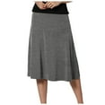 thumbnail image 2 of vigerkar A-Line Midi Skirts for Women- High Waist Knee Length Casual Flared Flowy Skirt Grey， S, 2 of 5