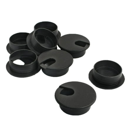 

8 Pcs 35mm Dia Desk Wire Cord Cable Grommets Hole Black Plastic Cover