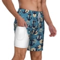 thumbnail image 2 of Sigee Anchors Print Mens Swim Trunks with Compression Liner Quick Dry Swim Stretch Beach Shorts with Pockets,S-3XL, 2 of 7