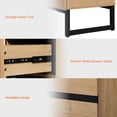 thumbnail image 6 of WAMPAT 2 Pack Modern Bedside Table for bedroom, Nightstand with 2 Drawers and Black Square Iron Leg, Wood Rustic Side End Table for living Room, 6 of 7