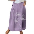 thumbnail image 2 of Taylonsss Clearance Women's Printed Elastic Waistband Pleated Pocket Skirt With Mid Calf Skirt, 2 of 5