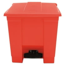 Rubbermaid Commercial FG614300RED 8 Gallon Indoor Utility Step-On Plastic Waste Container - Red