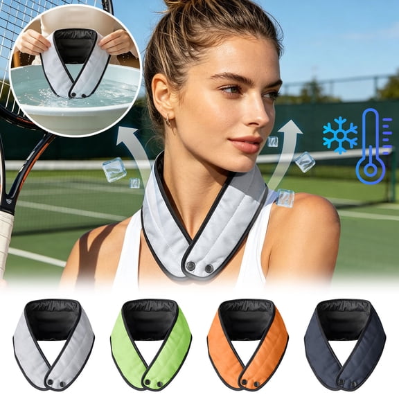 YIGOUMY-1pc Blue Summer Cooling Neck Gaiter, Instant Ice Cold Neck Wrap, Adjustable Reusable Cooling Bandana for Heat Relief (Blue)