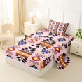 thumbnail image 2 of jejeloiu Boho Aztec Twin Sheets For Girls,Tribal Geometric Bedding,Pink,3 Pieces,1 Fitted Sheet and 1 Pillowcase, 2 of 6