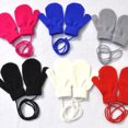 thumbnail image 4 of JAHH Toddler Kids Children Winter Warm Solid Knitted Cute With String Gloves Baby Boys Girls Thick Fleece Lined Full Finger Ski Snow Gloves Mittens, 4 of 9
