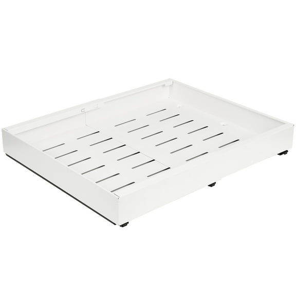 2PCS Expandable Pull-Out Cabinet Organizers with Adhesive Nano Film Fixed Slide Out Sink Pull-Out Home Organizers Adjustable Length 12.5"-20.5" for Kitchen Cabinets White